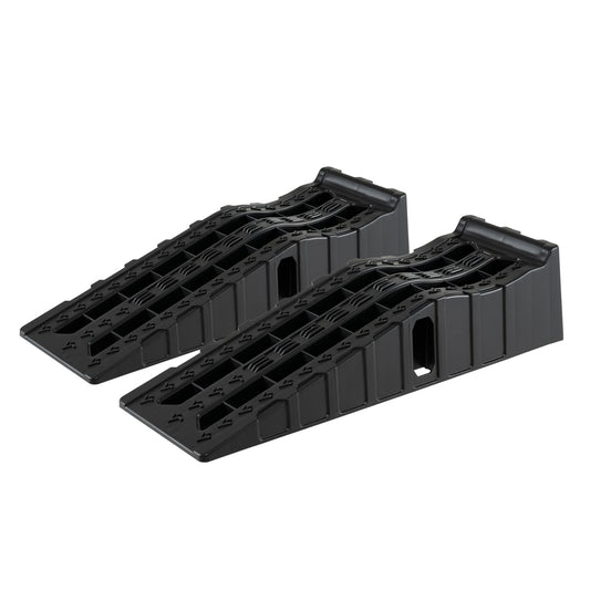 Pair of black 6.4-inch car ramps with 22,000 lbs capacity for vehicle service, portable outdoor garage ramps by Wilsons Home Store