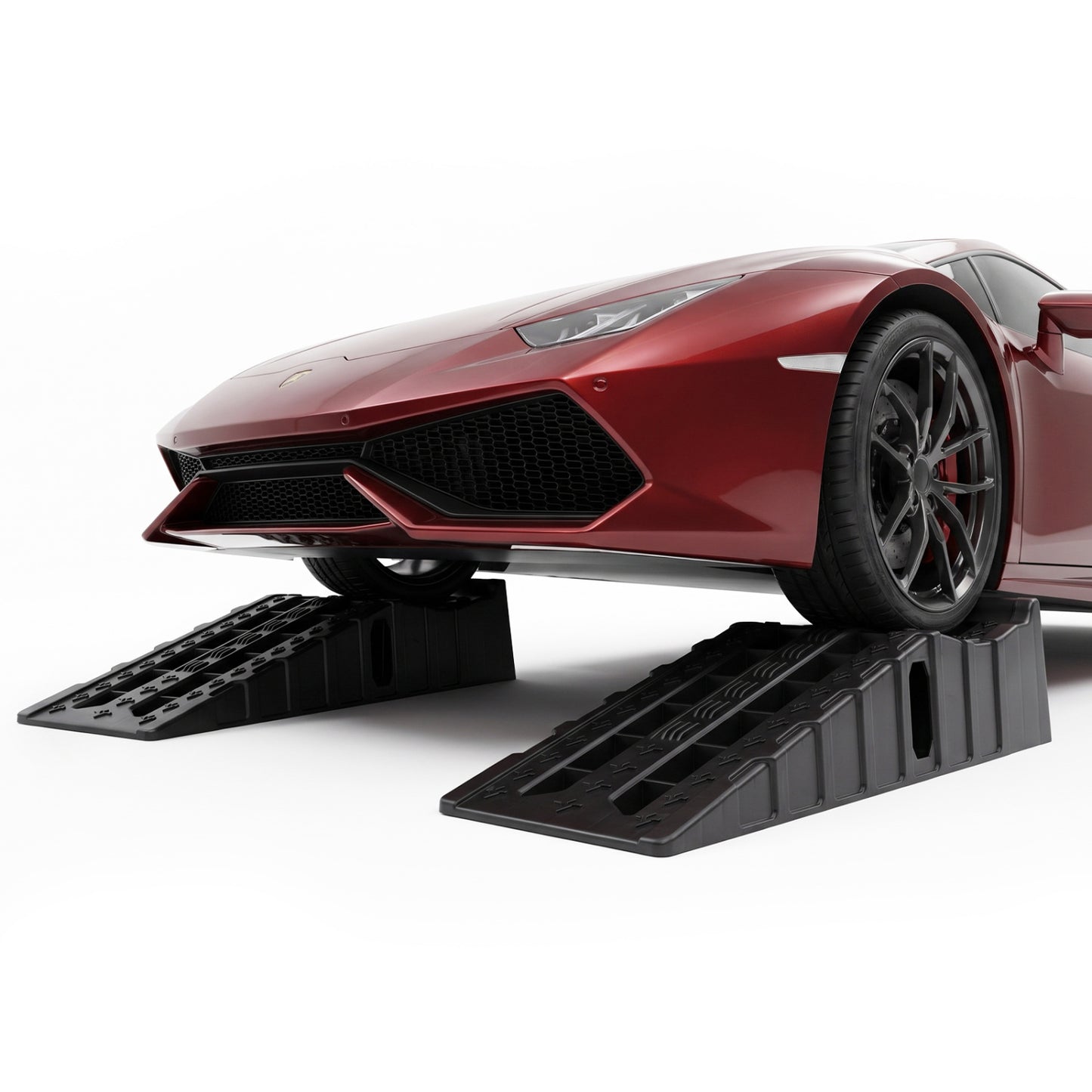 2-Pack 6.4" Car Ramps 22000 Lbs GVW Capacity Portable Vehicle Service Ramps-Black