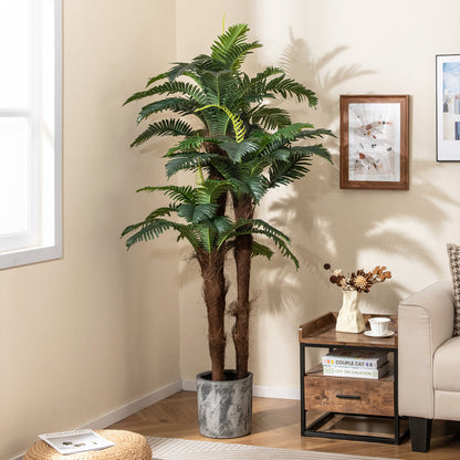 2 Pack Artificial Palm Tree 6.3 ft Tall with Adjustable Leaves