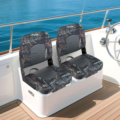 2-Pack Boat Seats with Thick Sponge Padding-Camouflage