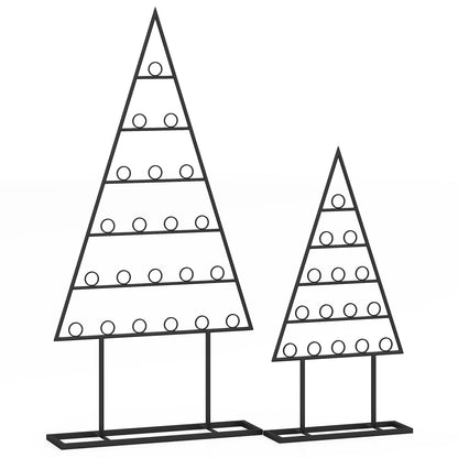 2 Pack Christmas Tree Photo Holder with 36 Round Clips and Metal Hanging Rack-Black