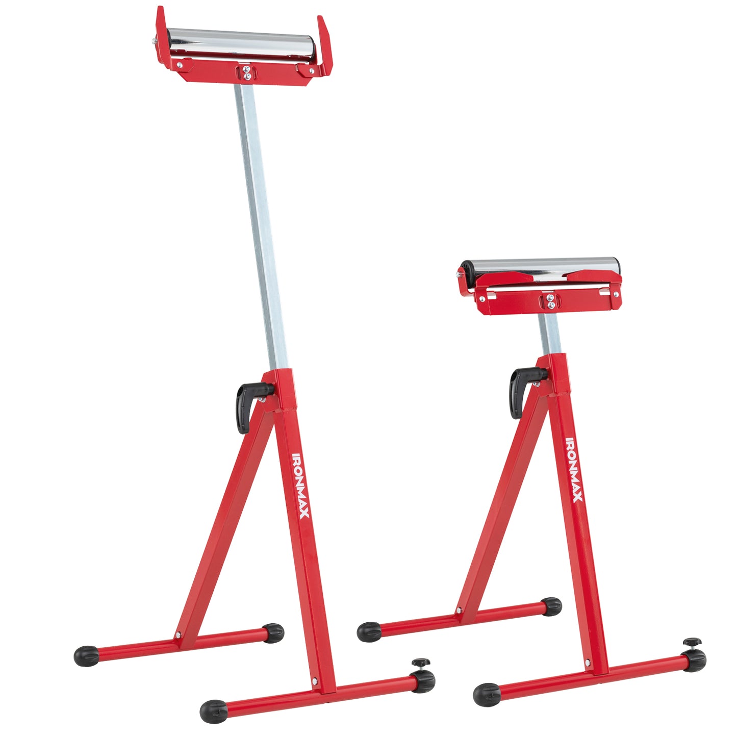 2-Pack Folding Roller Stands Portable Outfeed Supports with Adjustable Height-Blue
