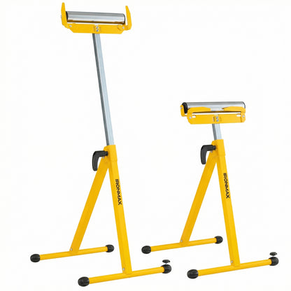 2-Pack Folding Roller Stands Portable Outfeed Supports with Adjustable Height-Blue