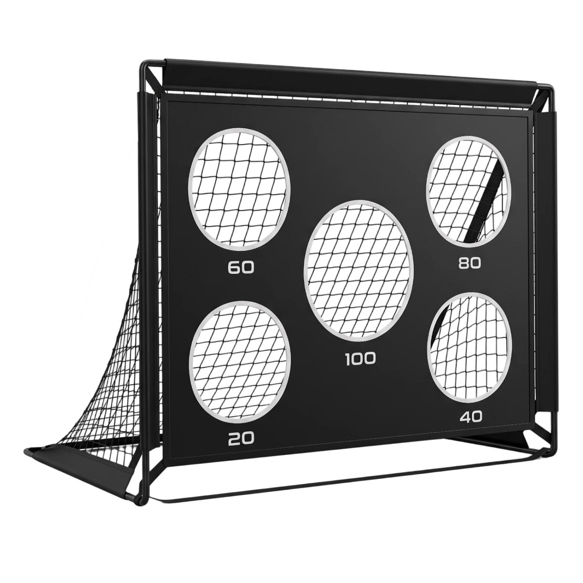 2-Pack Soccer Goals Backyard Set with Pitch Marker Cloth Cones Ball and Ground Stakes