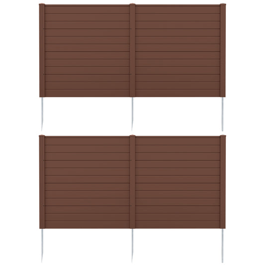 2 Panels 48 x 48 Inch Air Conditioner Trash Can Pool Equipment Enclosure-Brown