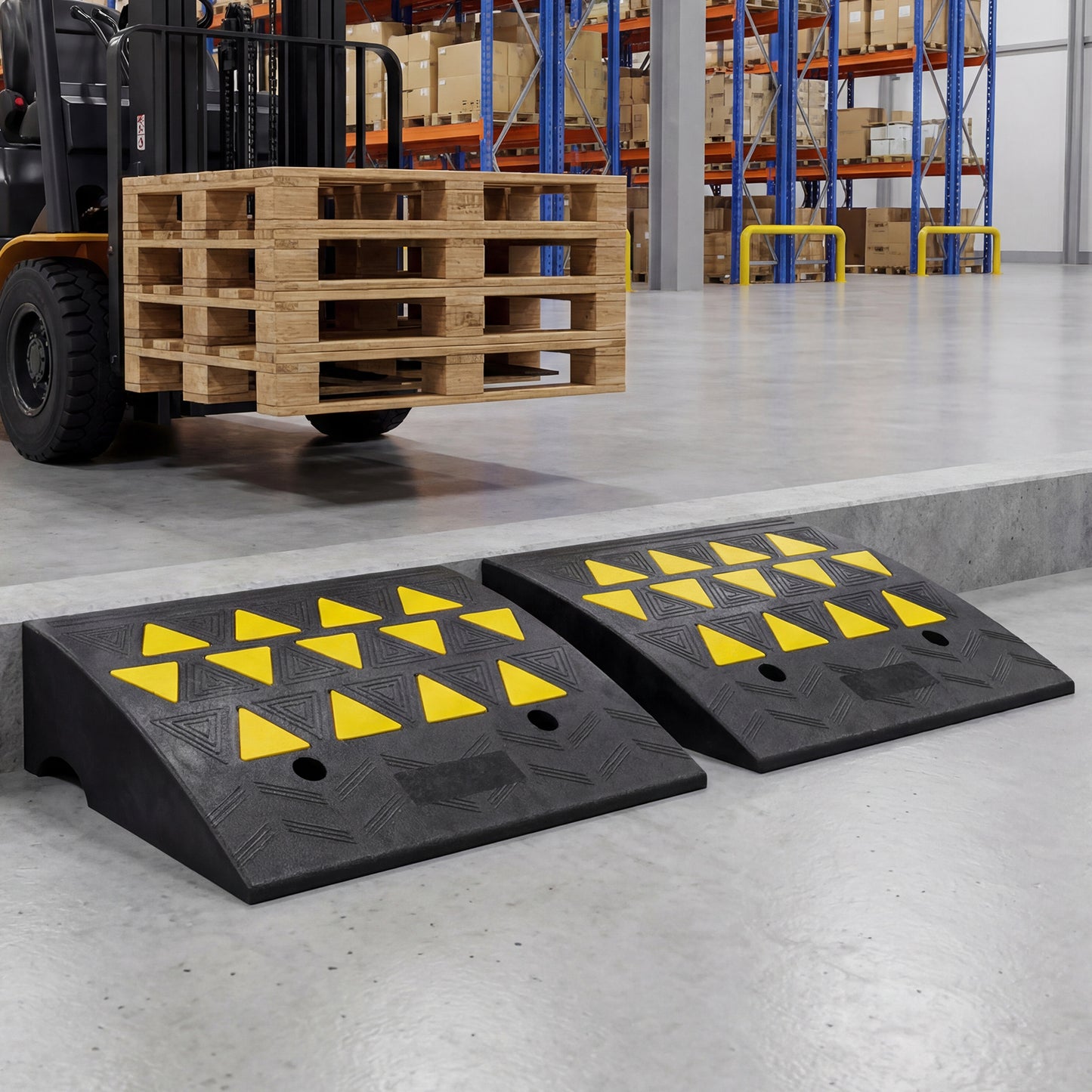 2 Pcs Driveway Threshold Ramps with 5/6 Inch Rise for Medium Trucks-M