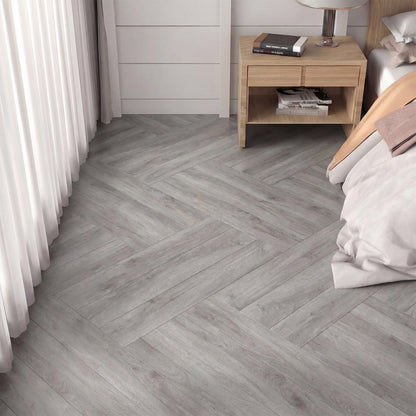2 Pieces Floor Tile Vinyl Flooring Waterproof Vinyl Plank Flooring-Gray