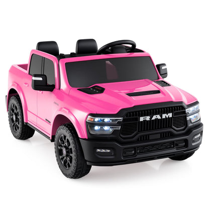 2 Seater 24V Ride on Toy for Big Kids Licensed Ram Truck with Remote and Music-Black