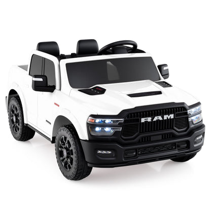 2 Seater 24V Ride on Toy for Big Kids Licensed Ram Truck with Remote and Music-Black