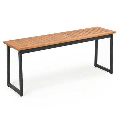 2-Seater Outdoor Dining Bench 800 LBS Max Load with Metal Legs-Setof1