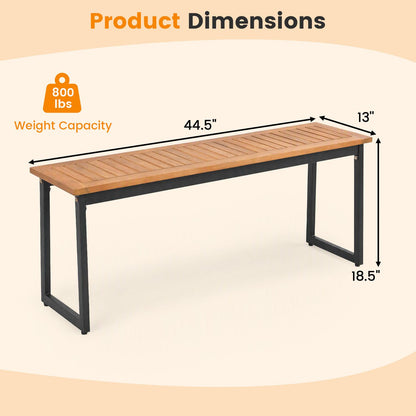 2-Seater Outdoor Dining Bench 800 LBS Max Load with Metal Legs-Setof1