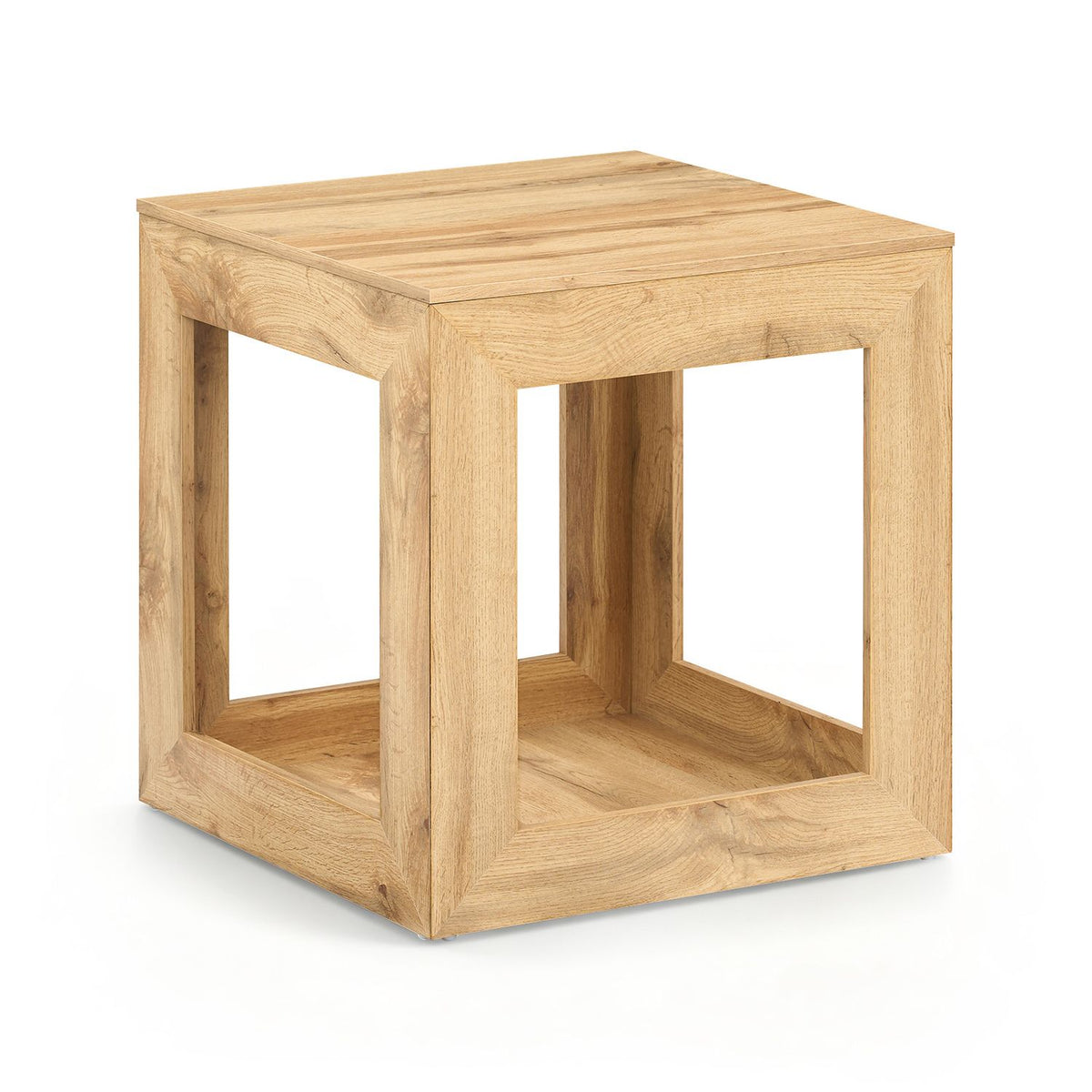 2-Tier Farmhouse End Table with Storage Shelf-1 Piece