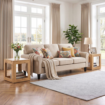 2-Tier Farmhouse End Table with Storage Shelf-1 Piece