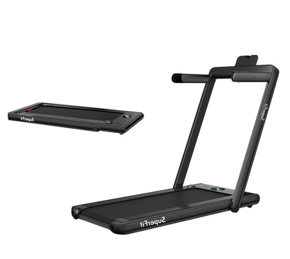 2 in 1 2.25HP Folding Treadmill with APP Speaker Remote Control-Black