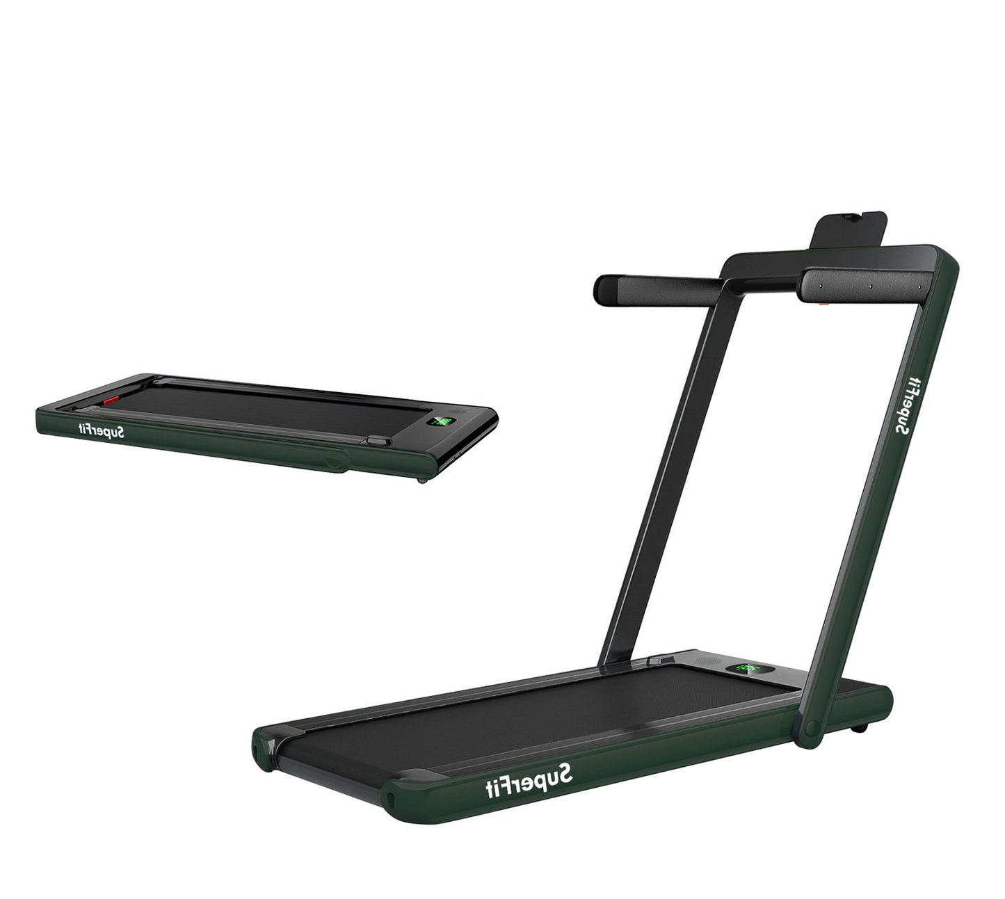 2 in 1 2.25HP Folding Treadmill with APP Speaker Remote Control-Black