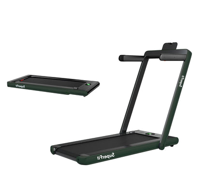 2 in 1 2.25HP Folding Treadmill with APP Speaker Remote Control-Black