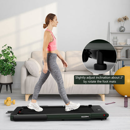 2 in 1 2.25HP Folding Treadmill with APP Speaker Remote Control-Black