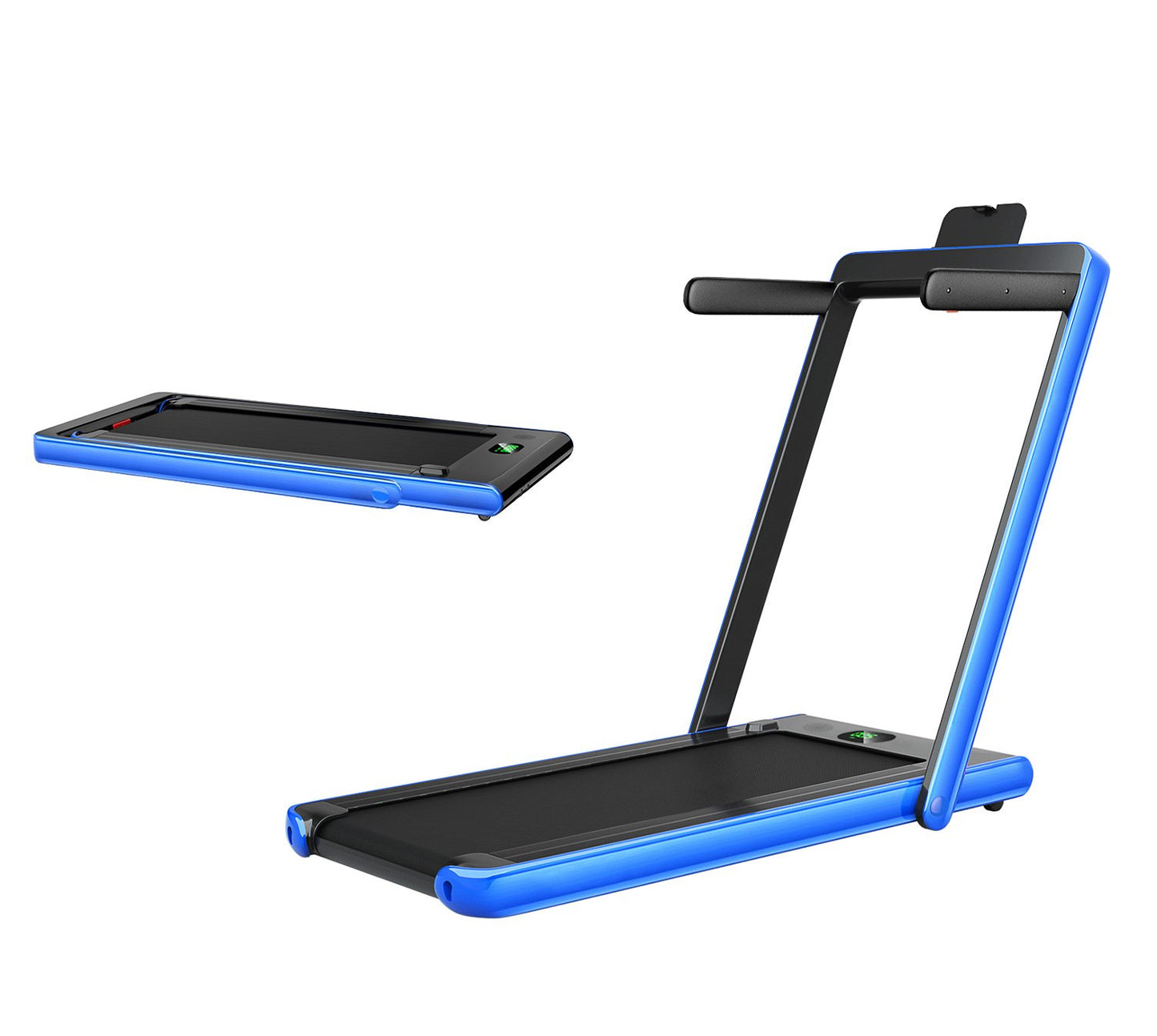 2 in 1 2.25HP Folding Treadmill with APP Speaker Remote Control-Black