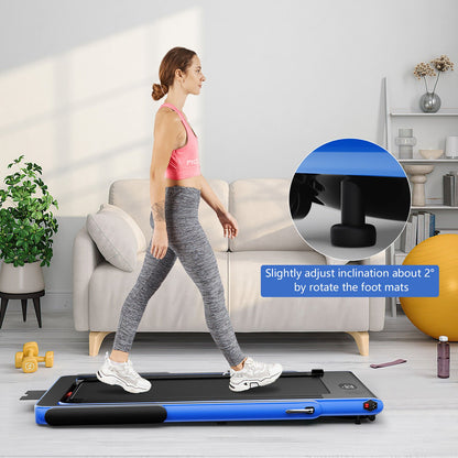2 in 1 2.25HP Folding Treadmill with APP Speaker Remote Control-Black