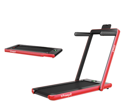 2 in 1 2.25HP Folding Treadmill with APP Speaker Remote Control-Black