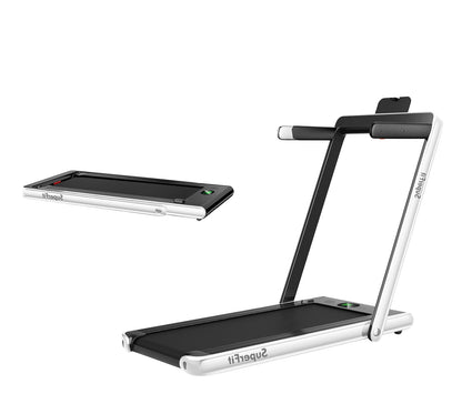 2 in 1 2.25HP Folding Treadmill with APP Speaker Remote Control-Black