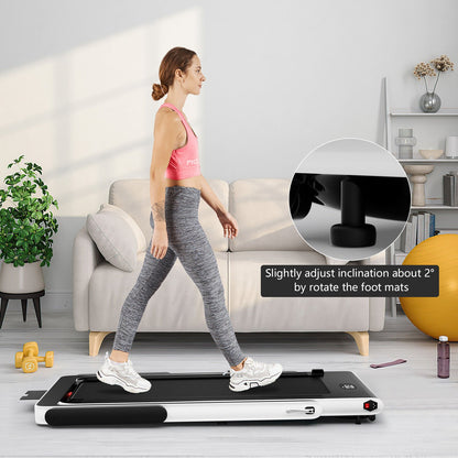 2 in 1 2.25HP Folding Treadmill with APP Speaker Remote Control-Black