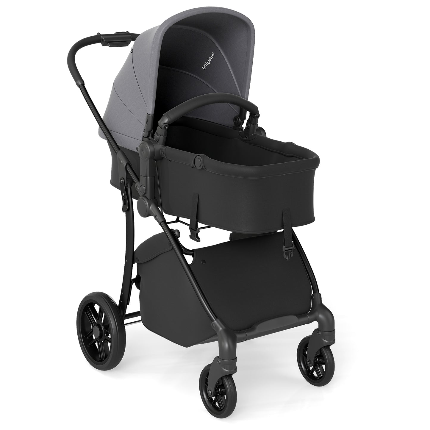 2-in-1 Baby Stroller with Bassinet Mode and Reversible Seat-Black