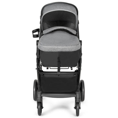 2 in 1 Foldable Pushchair Newborn Infant Baby Stroller-Black