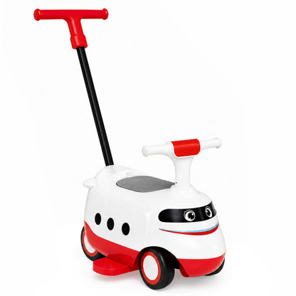 2-in-1 Ride On Push Car for Toddlers 1-3 Years Old with Horn-Blue