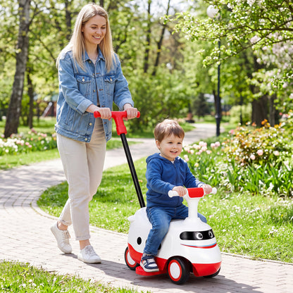2-in-1 Ride On Push Car for Toddlers 1-3 Years Old with Horn-Blue