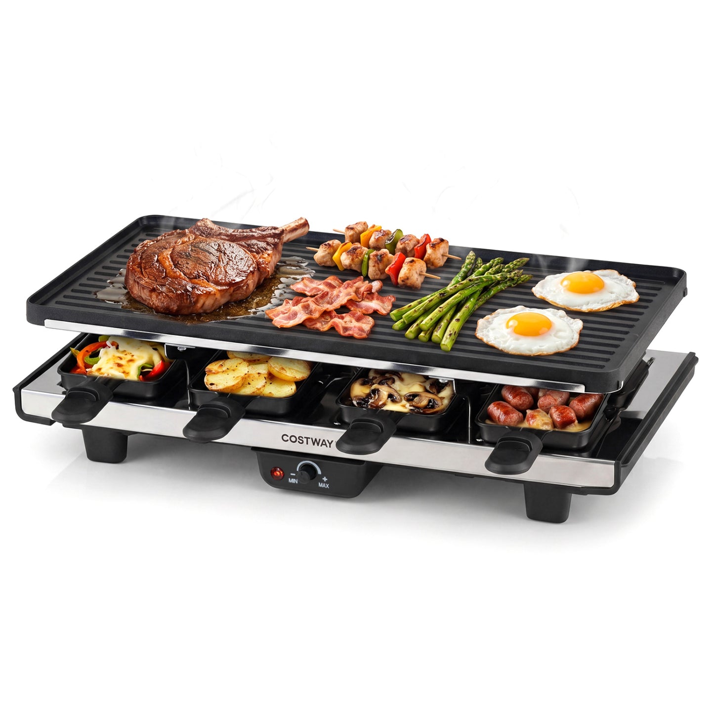 Reversible 2-in-1 table grill and griddle with nonstick surface by Direct for versatile indoor cooking.