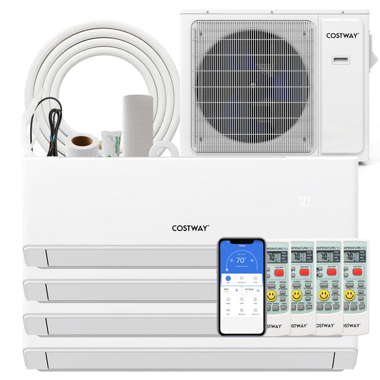 30000 BTU 4 Zone 23 SEER2 Mini Split Air Conditioner Wifi Enabled with Heat Pump-7K + 7K + 7K + 18K