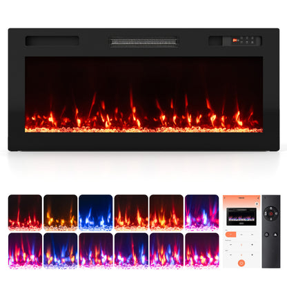 30/36/40/50/60/72 Inch Smart WiFi Electric Fireplace with Recessed and Wall Mounted-60"