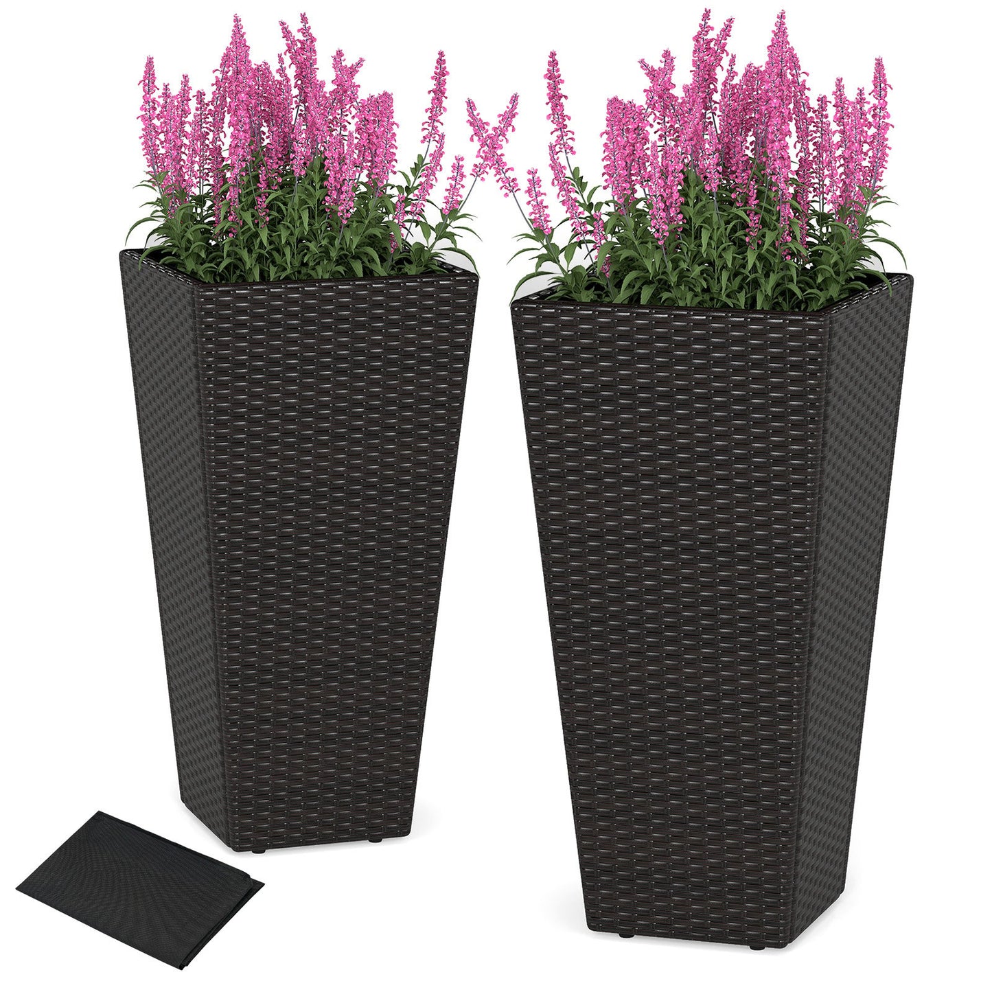 30 Inch Modern Decorative Planter Pots Set of 2 with Open-ended Base