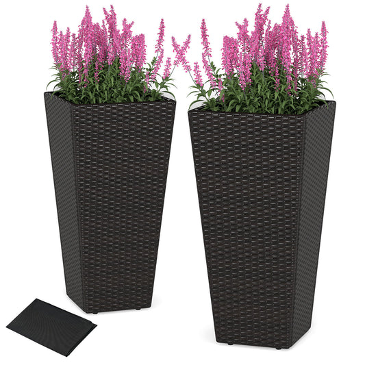 30 Inch Modern Decorative Planter Pots Set of 2 with Open-ended Base