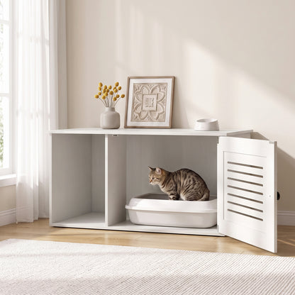 31.5" Cat Litter Box Enclosure with Side Entrance for Indoor Cats-White