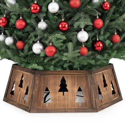 Christmas tree collar for 6-9 ft artificial trees, with antler design, tool-free setup, by Wilsons Home Store.
