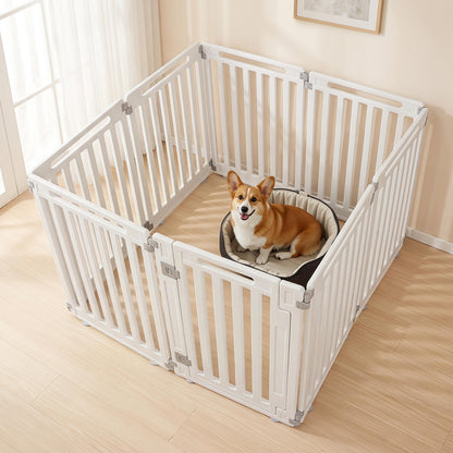 31.5" Height Indoor Outdoor Dog Playpen with 8 Panels-Black