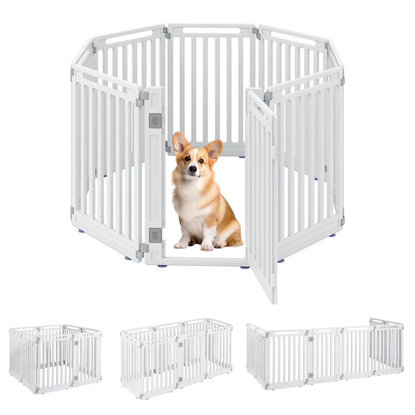 31.5" Height Indoor Outdoor Dog Playpen with 8 Panels-Black