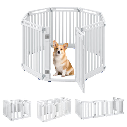 31.5" Height Indoor Outdoor Dog Playpen with 8 Panels-Black
