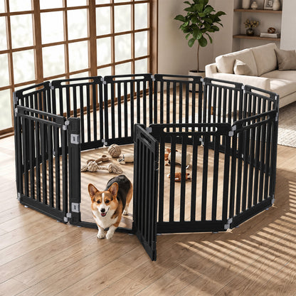 31.5" Height Indoor Outdoor Dog Playpen with 12 Panels-Black