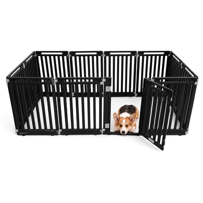31.5" Height Indoor Outdoor Dog Playpen with 12 Panels-Black