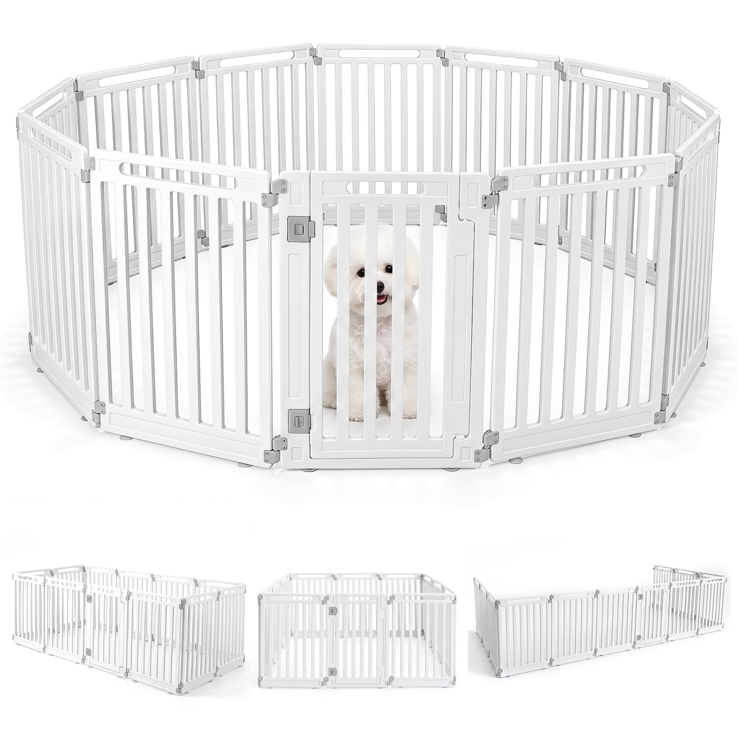 31.5" Height Indoor Outdoor Dog Playpen with 12 Panels-Black