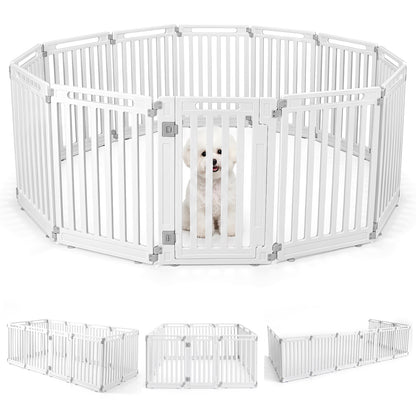 31.5" Height Indoor Outdoor Dog Playpen with 12 Panels-Black