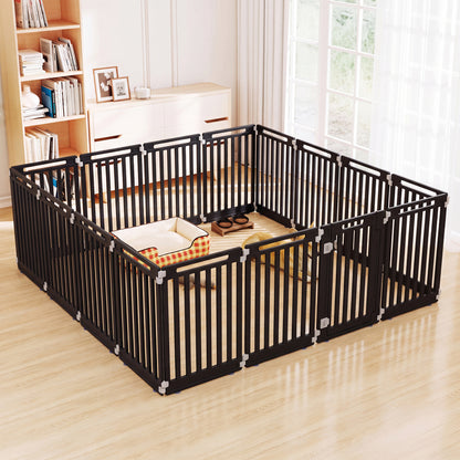 31.5" Height Indoor Outdoor Dog Playpen with 16 Panels-Black