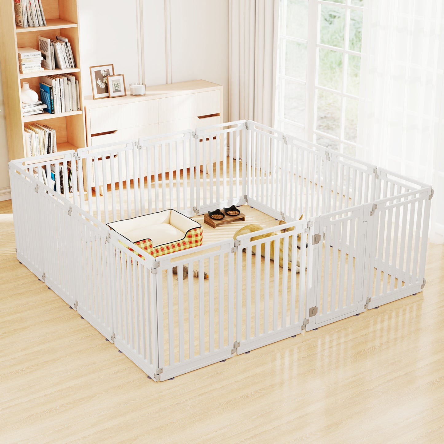 31.5" Height Indoor Outdoor Dog Playpen with 16 Panels-Black