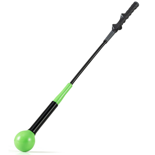 31.5 Inch Golf Swing Trainer Aid with Weighted Head for Grip  Rhythm  Balance-Green