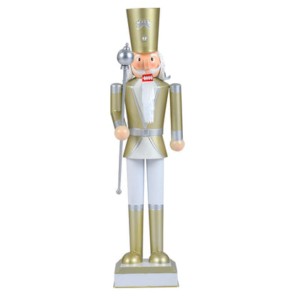 32.5 Inch Christmas Nutcracker with High Hat and Beautiful Scepter-Black & Red