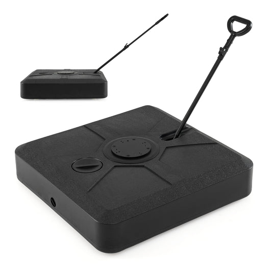 330 lbs Weighted Cantilever Umbrella Base with Wheels and Retractable Pull Rod-Black