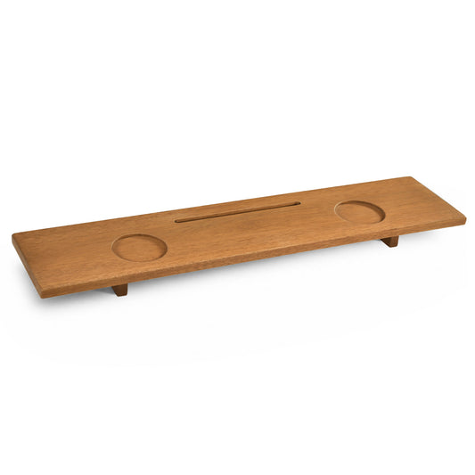 35 x 8 Inch Wood Bath Tray for Bathtubs with Built-in Slot and 3-Position Legs